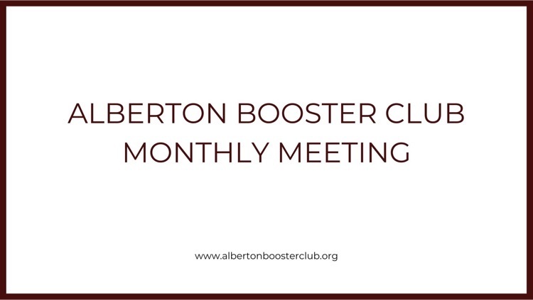 Alberton booster club monthly meeting