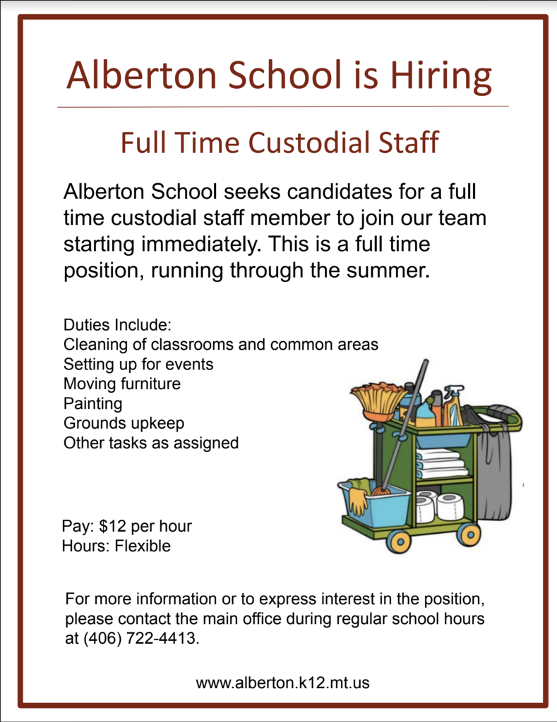 Alberton School is Hiring a Full-Time Custodial Staff Member