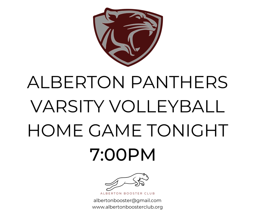 Alberton Panthers Varsity Volleyball Home Game Tonight 7:00pm