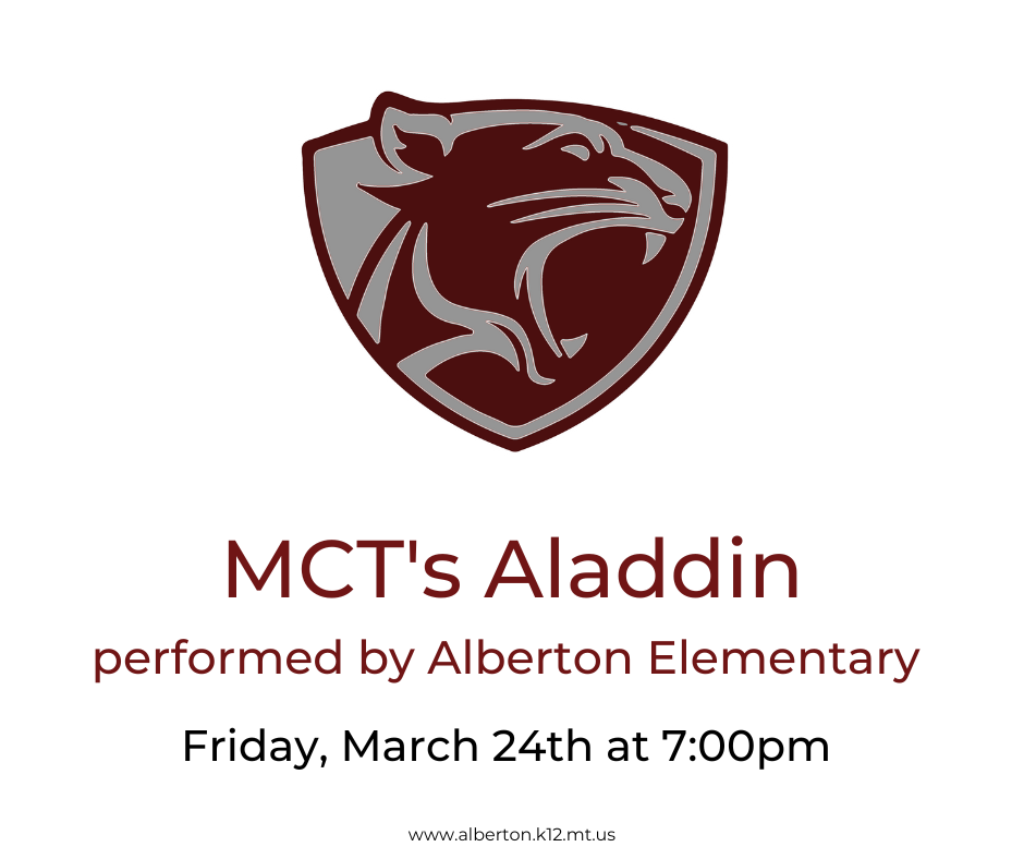 MCT's Aladdin Friday, March 24th at 7:00pm